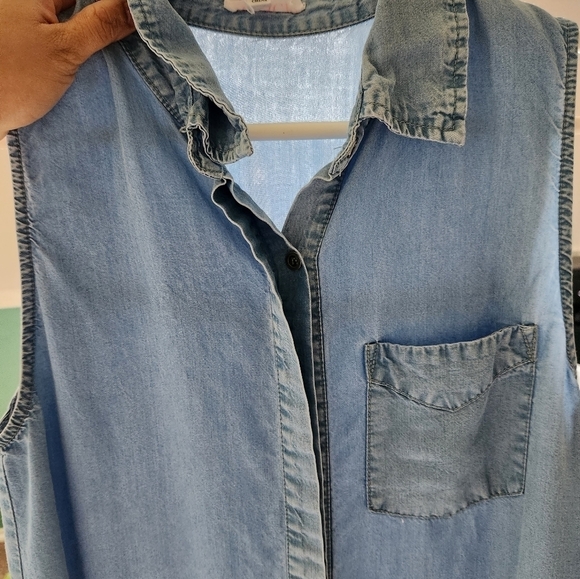 Women's denim Like Button Tank dress size small - Picture 7 of 10